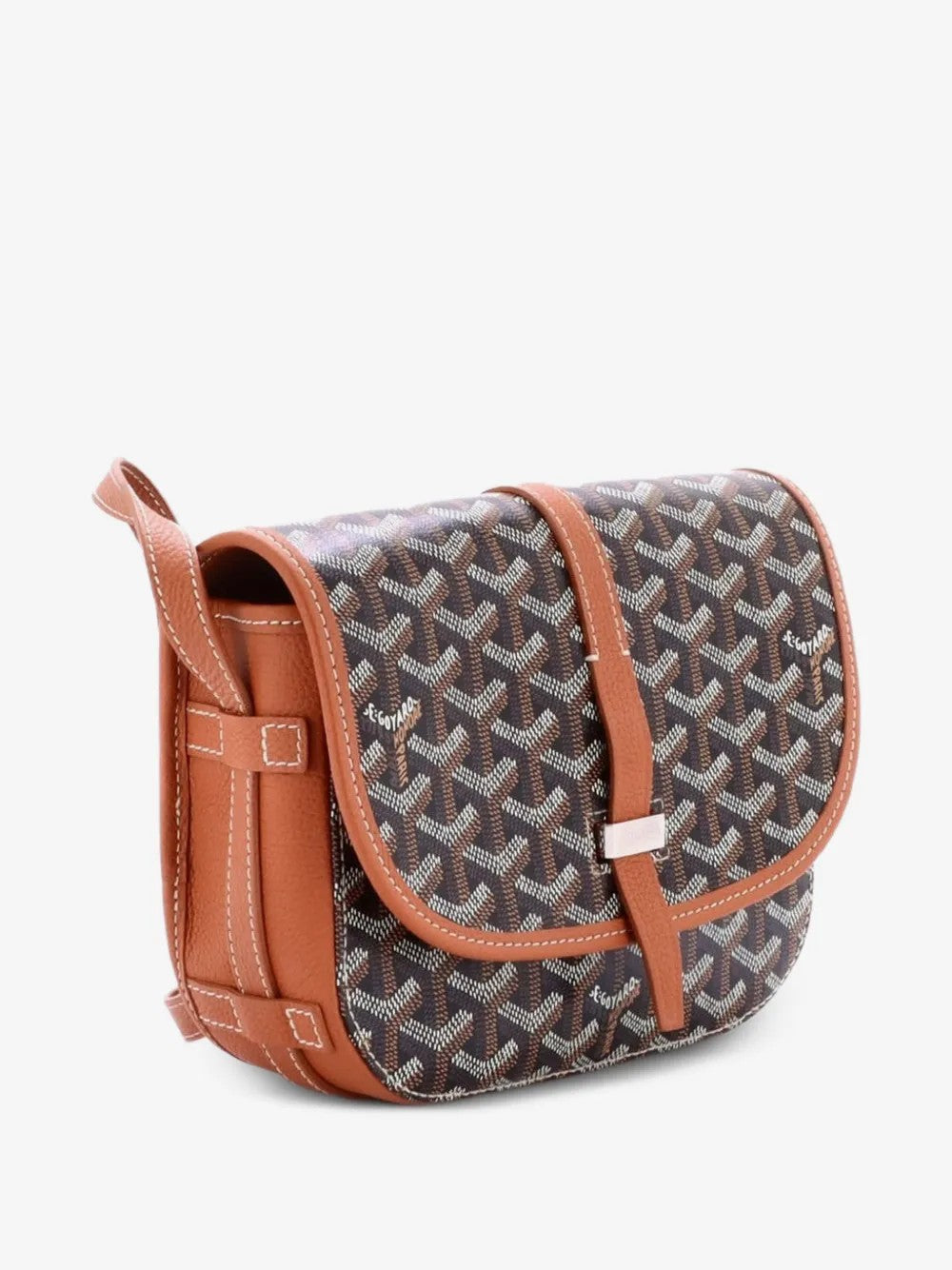 Goyard Belvédère — Negro y Camel - detalle